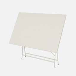 Sweeek - 4-Seater Folding Metal Bistro Garden Table Emilia Beige 110X70X71 Cm - thumbnail 4