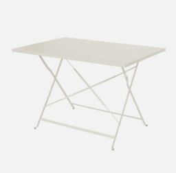 Sweeek - 4-Seater Folding Metal Bistro Garden Table Emilia Beige 110X70X71 Cm - thumbnail 2