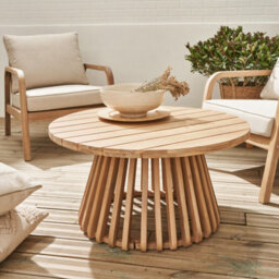 80Cm Wooden Coffee Table Indoor/outdoor Natural - Sweeek - thumbnail 1