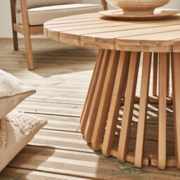 80Cm Wooden Coffee Table Indoor/outdoor Natural - Sweeek - thumbnail 2