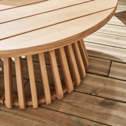 80Cm Wooden Coffee Table Indoor/outdoor Natural - Sweeek - thumbnail 4