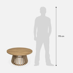 80Cm Wooden Coffee Table Indoor/outdoor Natural - Sweeek - thumbnail 7