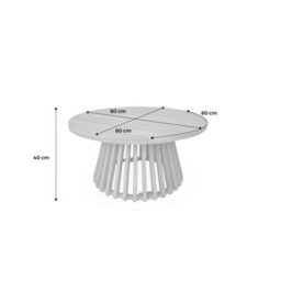 80Cm Wooden Coffee Table Indoor/outdoor Natural - Sweeek - thumbnail 8