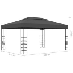 Walplus Gazebo Outdoor Beach Party Festival Camping Tent Canopy Wedding Marquee Awning3X4 M Anthracite - thumbnail 6