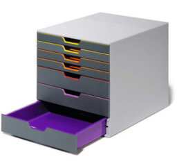 Durable Varicolor Desktop Organiser 7 Drawer Colour Coded Modular Storage - A4+ - thumbnail 5