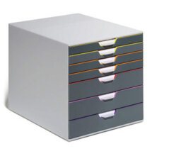 Durable Varicolor Desktop Organiser 7 Drawer Colour Coded Modular Storage - A4+ - thumbnail 4