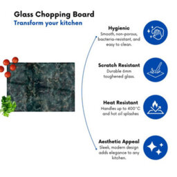 Warren Reed Designer Dark Green Quartz Effect Chopping Board - thumbnail 2