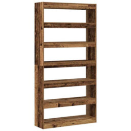 Berkfield Bookcase Old Wood Engineered Wood 100 X 30 X 198 Cm - thumbnail 2