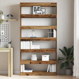 Berkfield Bookcase Old Wood Engineered Wood 100 X 30 X 198 Cm - thumbnail 4