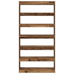 Berkfield Bookcase Old Wood Engineered Wood 100 X 30 X 198 Cm - thumbnail 5