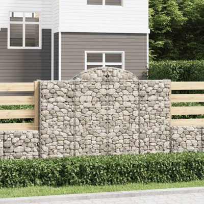Berkfield Arched Gabion Baskets 7 Pcs 200X50X140/160 Cm Galvanised Iron - image 1