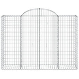 Berkfield Arched Gabion Baskets 7 Pcs 200X50X140/160 Cm Galvanised Iron - thumbnail 4