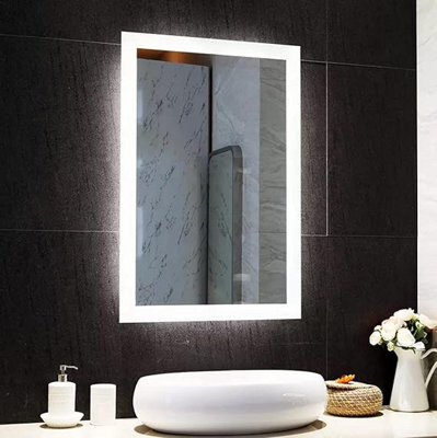 Biznest Hd Quality  Border Lightning Led Bathroom Mirror Lights Touch Switch Sensor Demister Pad Mirrors (70X50Cm) (8037)