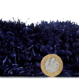 Dark Navy Plain Shaggy Handmade Modern Easy To Clean Rug For Bed Room Living Room And Dining Room-60Cm X 120Cm - thumbnail 7