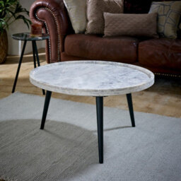 Buttercup Farm Opal Coffee Table With Marble Top And Metal Legs - - L70 X W70 X H36 Cm - thumbnail 4