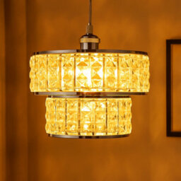 Innoteck Acrylic 2 Tier Drum Ceiling Light Shade With Chrome Frame - thumbnail 8