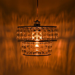 Innoteck Acrylic 2 Tier Drum Ceiling Light Shade With Chrome Frame - thumbnail 2