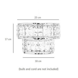 Innoteck Acrylic 2 Tier Drum Ceiling Light Shade With Chrome Frame - thumbnail 5