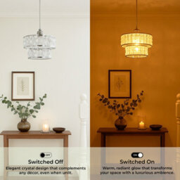 Innoteck Acrylic 2 Tier Drum Ceiling Light Shade With Chrome Frame - thumbnail 6