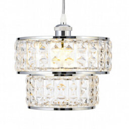 Innoteck Acrylic 2 Tier Drum Ceiling Light Shade With Chrome Frame - thumbnail 7