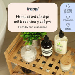 Froppi™ Bamboo Standing Storage Unit, Bathroom Shelf, Kitchen Shelf, Shoe Rack, 3 Tier Shelf Organizer L69 W28 H54.5 Cm - thumbnail 9