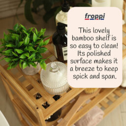Froppi™ Bamboo Standing Storage Unit, Bathroom Shelf, Kitchen Shelf, Shoe Rack, 3 Tier Shelf Organizer L69 W28 H54.5 Cm - thumbnail 7