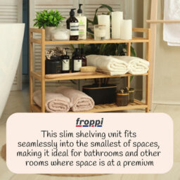 Froppi™ Bamboo Standing Storage Unit, Bathroom Shelf, Kitchen Shelf, Shoe Rack, 3 Tier Shelf Organizer L69 W28 H54.5 Cm - thumbnail 5