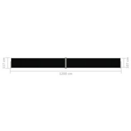 Berkfield Retractable Side Awning Black 117X1200 Cm - thumbnail 8