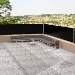Berkfield Retractable Side Awning Black 117X1200 Cm - thumbnail 1