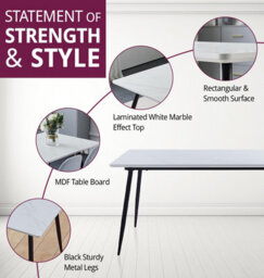 Hallowood Furniture Cullompton Large Rectangular Dining Table (1.6M) With 4 Taupe Leather Effect Chairs - thumbnail 4