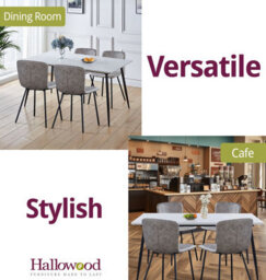 Hallowood Furniture Cullompton Large Rectangular Dining Table (1.6M) With 4 Taupe Leather Effect Chairs - thumbnail 6