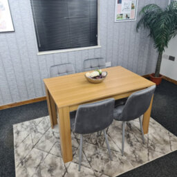 Kosy Koala Modern Oak Effect Dining Table Set With 4 Black Velvet Chairs Dining Room Furniture