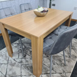 Kosy Koala Modern Oak Effect Dining Table Set With 4 Black Velvet Chairs Dining Room Furniture - thumbnail 6