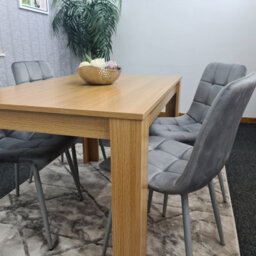 Kosy Koala Modern Oak Effect Dining Table Set With 4 Black Velvet Chairs Dining Room Furniture - thumbnail 9