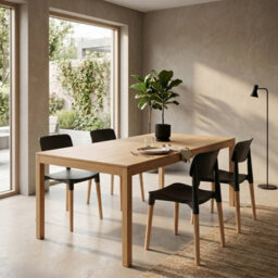 Urbn-Living Urbnliving Set Of 4 Scandinavian Dining Chairs Beech Wood Legs Modern Plastic Seat - Black - thumbnail 3