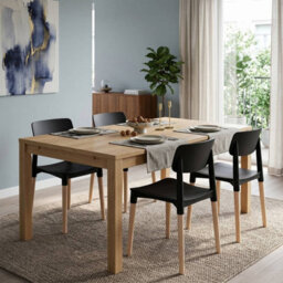 Urbn-Living Urbnliving Set Of 4 Scandinavian Dining Chairs Beech Wood Legs Modern Plastic Seat - Black - thumbnail 4