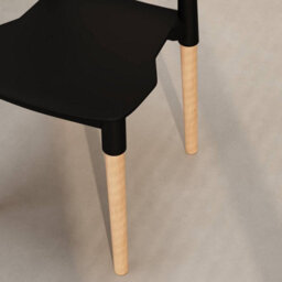 Urbn-Living Urbnliving Set Of 4 Scandinavian Dining Chairs Beech Wood Legs Modern Plastic Seat - Black - thumbnail 9