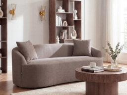 Beliani Modern Sofa Amal Fabric Taupe - thumbnail 2