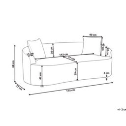 Beliani Modern Sofa Amal Fabric Taupe - thumbnail 3