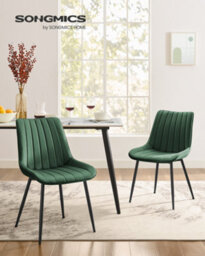 Songmics Dining Chairs Set Of 2, Upholstered Kitchen Chairs, Max. Load 120 Kg - thumbnail 3
