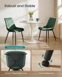 Songmics Dining Chairs Set Of 2, Upholstered Kitchen Chairs, Max. Load 120 Kg - thumbnail 7