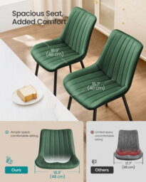 Songmics Dining Chairs Set Of 2, Upholstered Kitchen Chairs, Max. Load 120 Kg - thumbnail 4