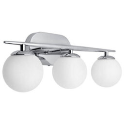 Long Life Lamps Company Modern Indoor 3 Frosted Glass Globe Scone Chrome Wall Light H3080 With Led G9 Warm White