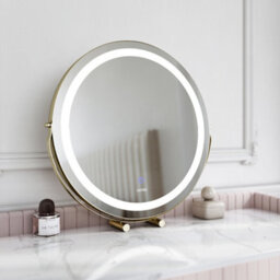 CARME Home Riley Gold Touch Sensor Led Light Mirror - thumbnail 1