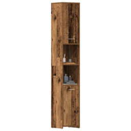 Berkfield Bathroom Cabinet Old Wood 30X30X183.5 Cm Engineered Wood - thumbnail 1