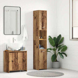 Berkfield Bathroom Cabinet Old Wood 30X30X183.5 Cm Engineered Wood - thumbnail 3
