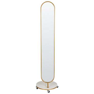 Wyld And Coco Gilded Home Gold Coat Stand With Marble Base And Full-Length Mirror, Large Modern Freestanding Hallway Rack - image 1
