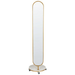 Wyld And Coco Gilded Home Gold Coat Stand With Marble Base And Full-Length Mirror, Large Modern Freestanding Hallway Rack - thumbnail 1