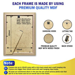 6X6 Square Photo Frame Poster Frame Multiple Finishes Black Oak White Walnut - thumbnail 2
