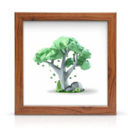 6X6 Square Photo Frame Poster Frame Multiple Finishes Black Oak White Walnut - thumbnail 1